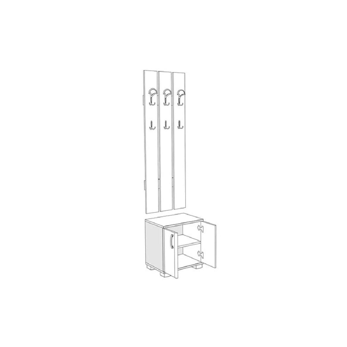 Κρεμάστρα παπουτσοθήκη APOLON PA-2 δρυς πάγου 50x37x209