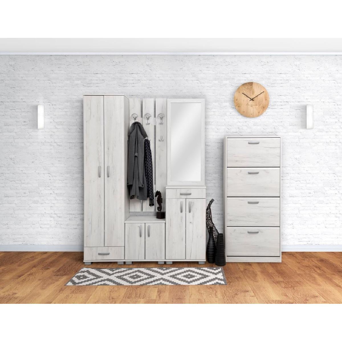 Επιτοίχιος καθρέφτης APOLON PA-3 δρυς πάγου 50x113x1,8