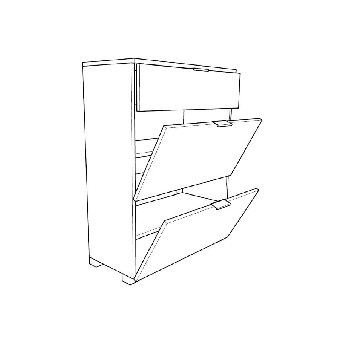 Παπουτσοθήκη ELEGANCE 60 λευκό γυαλιστερό 60x38x107,5