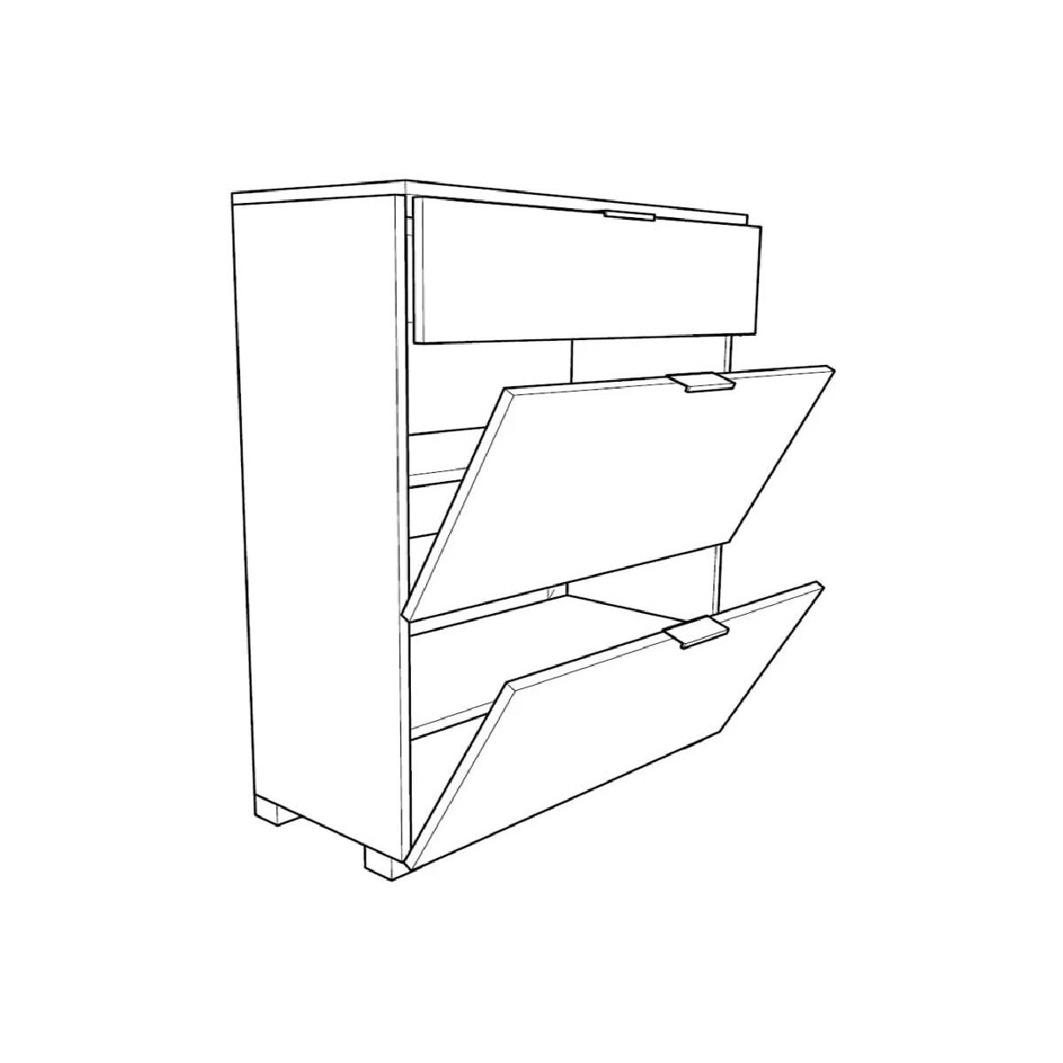 Παπουτσοθήκη ELEGANCE 80 nordic δρυς/ άμμου γυαλιστερό 80x38x107,5