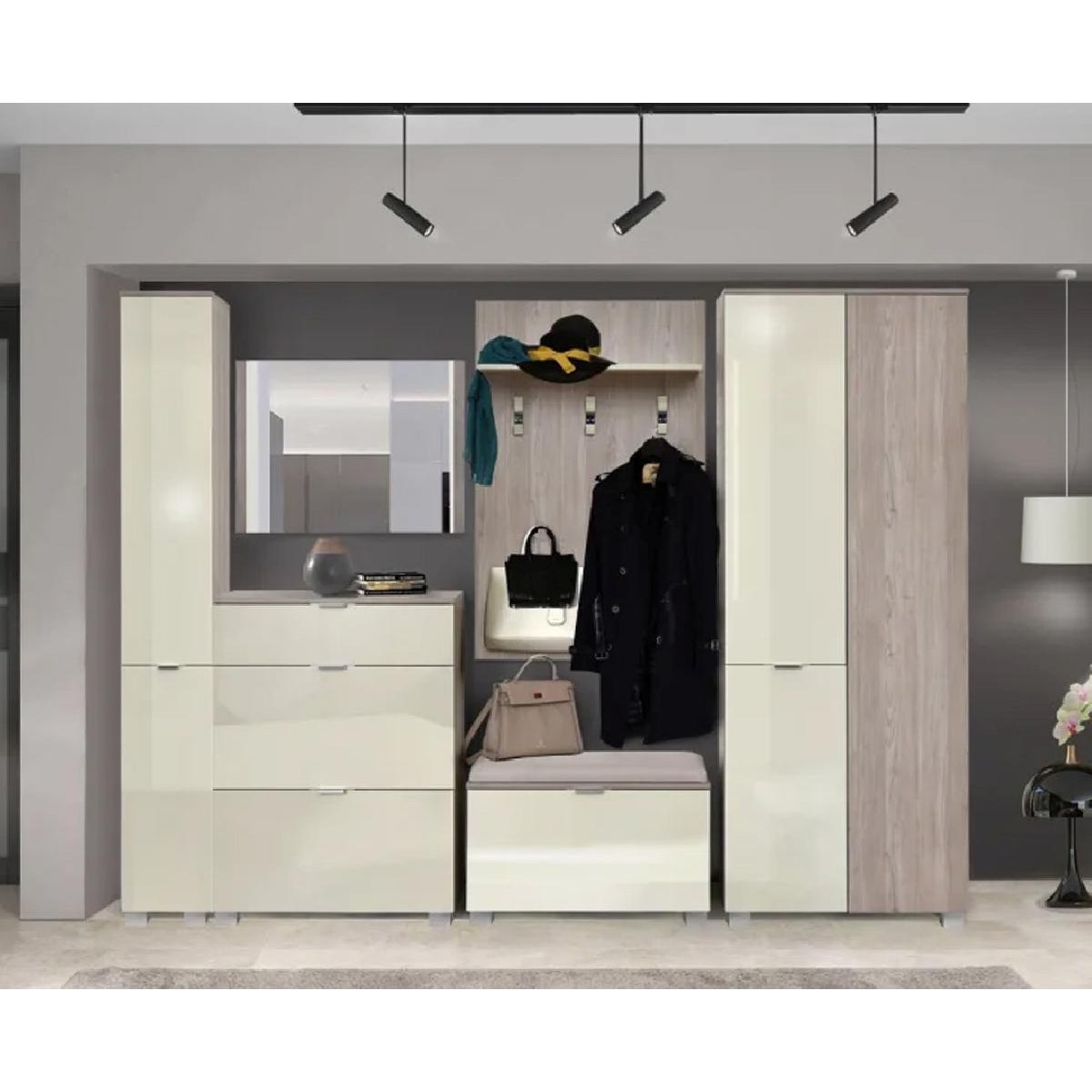 Παπουτσοθήκη ELEGANCE 80 nordic δρυς/ άμμου γυαλιστερό 80x38x107,5