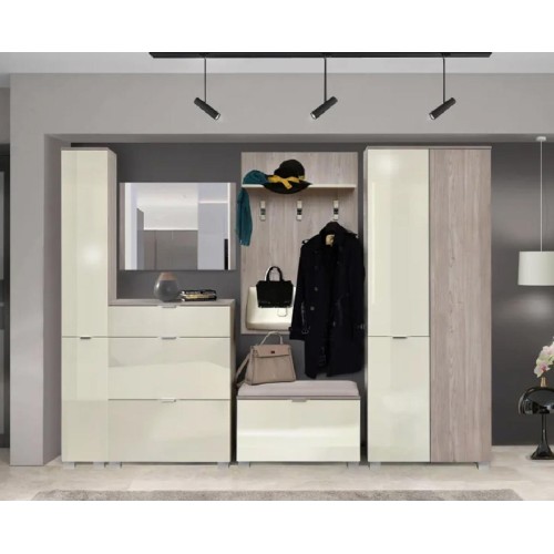 Επιτοίχιος καθρέφτης ELEGANCE nordic δρυς/ άμμου γυαλιστερό 80x2x60