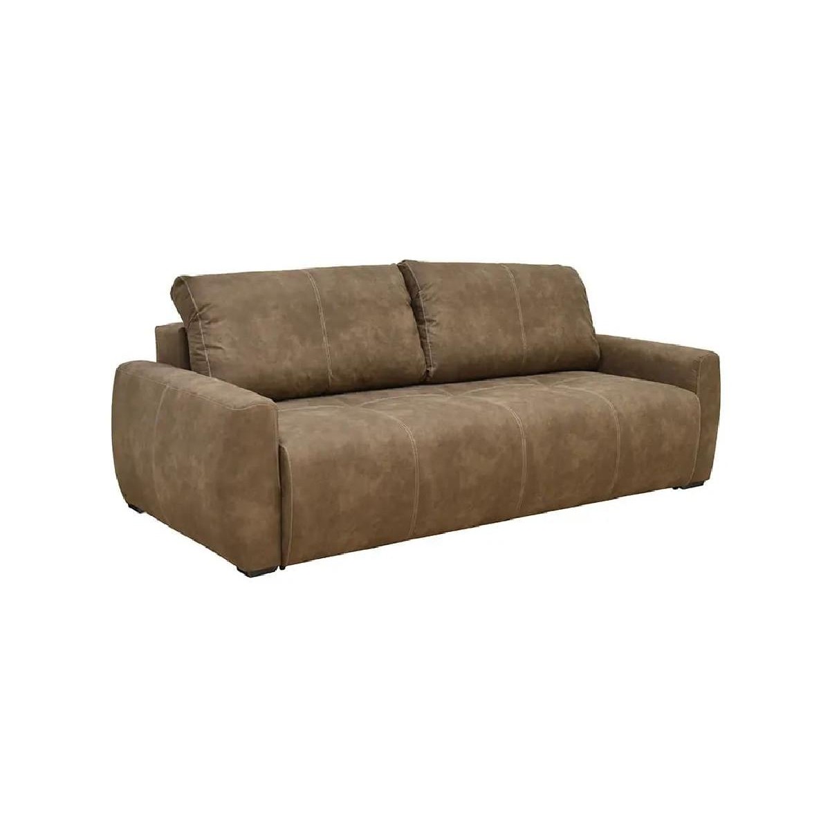 CARMEN Τριθέσιος καναπές με κρεβάτι και αποθηκευτικό χώρο καφέ