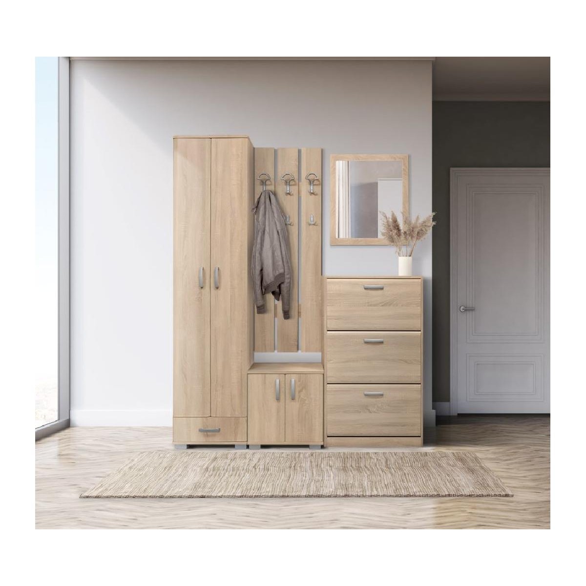 Παπουτσοθήκη ODISEJ 3V δρυς 70x28x120