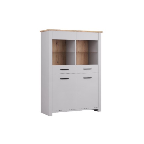 SIENNA Βιτρίνα χαμηλή γκρι πάγου/ artisan SIENNA Βιτρίνα χαμηλή γκρι πάγου/ artisan