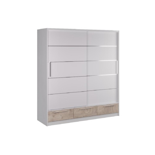 LARA 200 Συρόμενη ντουλάπα δρυς/ λευκό LARA 200 Συρόμενη ντουλάπα δρυς/ λευκό