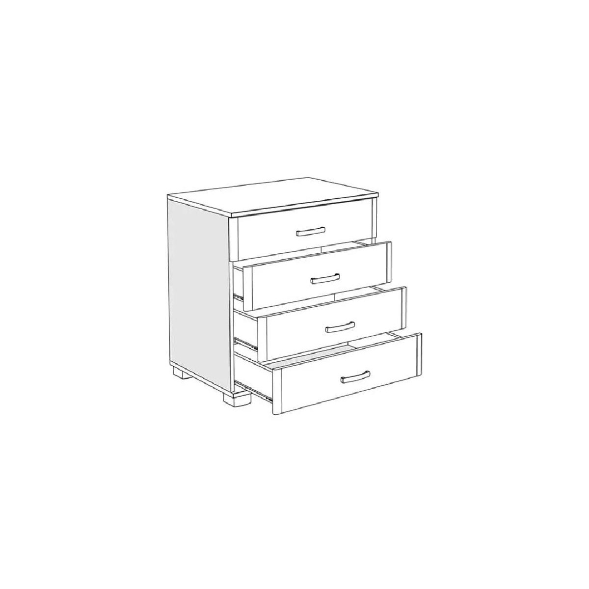 Συρταριέρα ROMA 4 δρυς πάγου 75x52x80