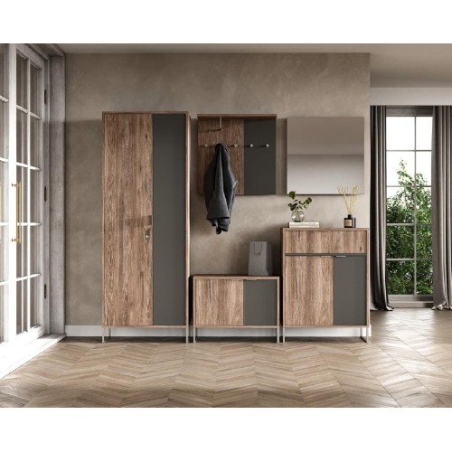 Ντουλάπα εισόδου Denver Δρυς Kalaj με Γκρι 71x35x188 Ντουλάπα εισόδου Denver Δρυς Kalaj με Γκρι 71x35x188