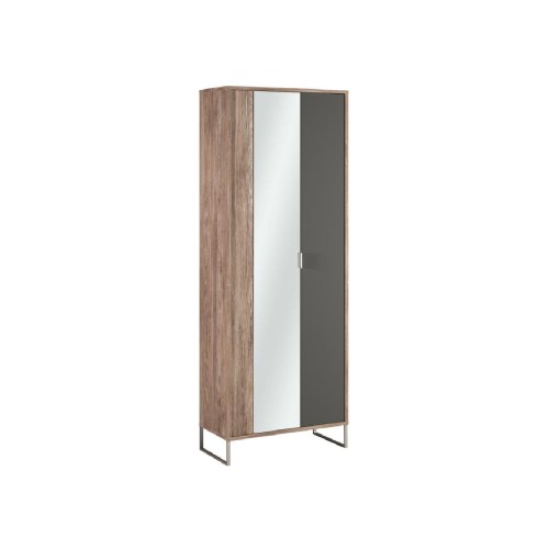 Ντουλάπα εισόδου με καθρέφτη Denver Δρυς Kalaj με Γκρι 71x35x188 Ντουλάπα εισόδου με καθρέφτη Denver Δρυς Kalaj με Γκρι 71x35x188