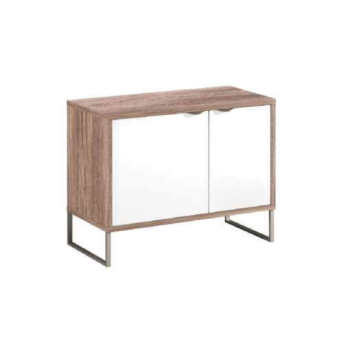 Παπουτσοθήκη εισόδου χαμηλή Denver δρυς kalaj με λευκό γυαλιστερό 71x35x52