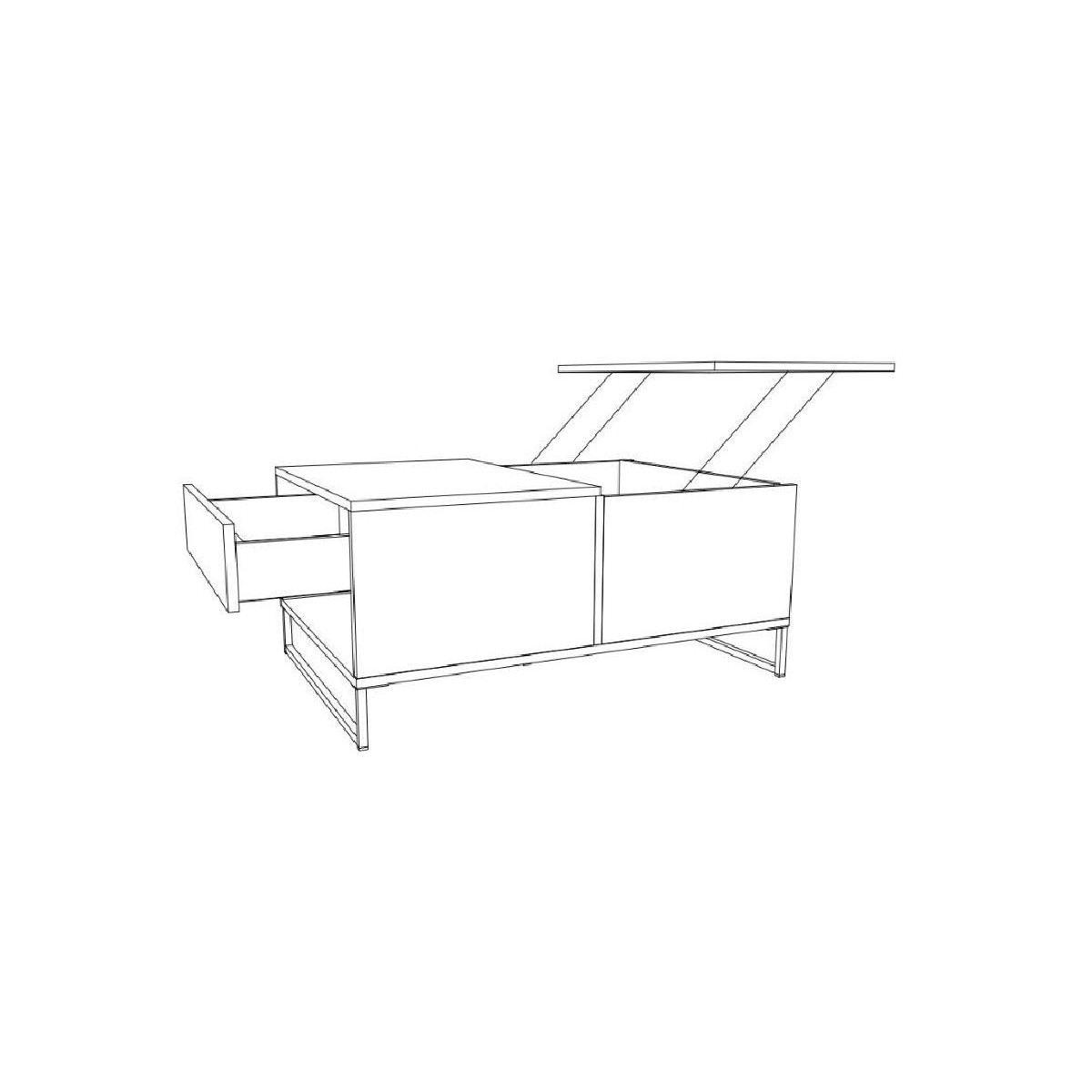 Τραπέζι σαλονιού με σερβιτόρο DENVER δρυς kalaj/ λευκό γυαλιστερό 100x68x46