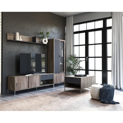 Μπουφές Κομότα Denver Δρυς Kalaj με Γκρι 172,8x40x92,6εκ.