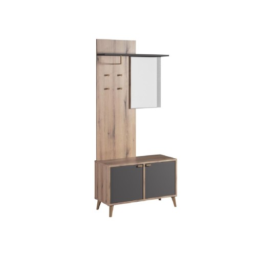 Επιπλο εισόδου Porto με καθρέφτη Artisan/Γκρι Επιπλο εισόδου Porto με καθρέφτη Artisan/Γκρι