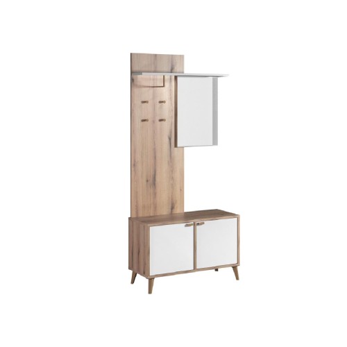 Επιπλο εισόδου Porto με καθρέφτη Artisan/Λευκό Επιπλο εισόδου Porto με καθρέφτη Artisan/Λευκό