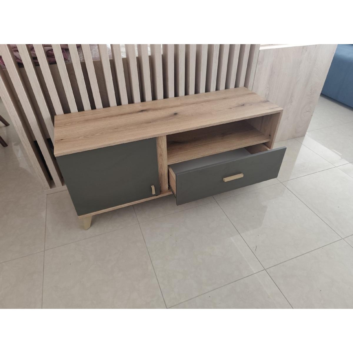 Επιπλο τηλεόρασης Porto Artisan/ Γκρι 120x40x51εκ.
