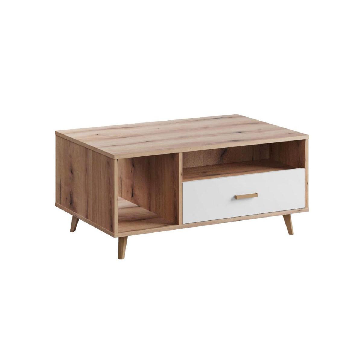 Τραπεζάκι σαλονιού Porto Artisan/Ασπρο 100x60x46,5εκ.