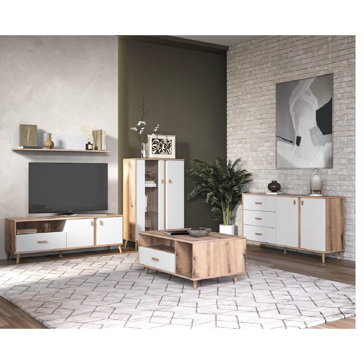 Τραπέζι σαλονιού PORTO artisan/ λευκό 100x60x46,5