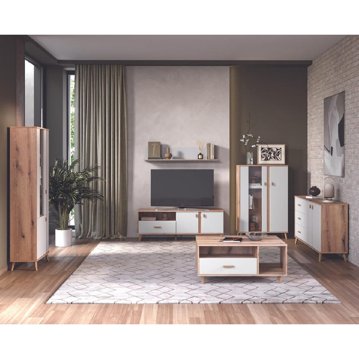 Έπιπλο TV PORTO artisan/ λεύκο 154,2x40x51,6