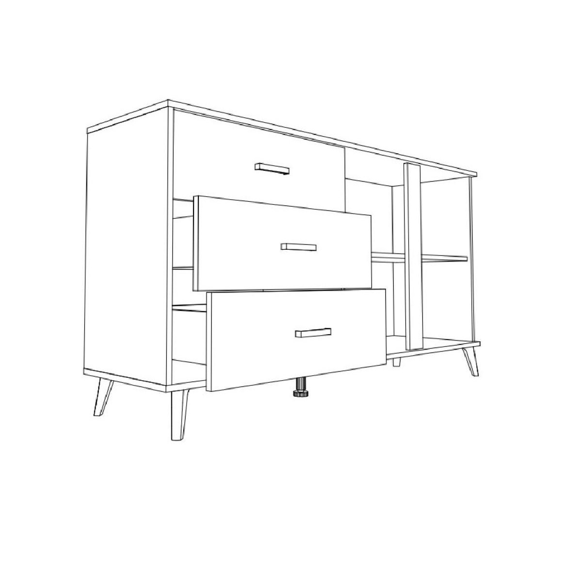 Μπουφές PORTO artisan/ γκρι 154,2x40x80,6