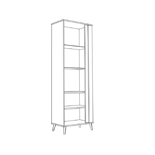 Βιτρίνα ψηλή PORTO artisan/ γκρι 66,2x35x187