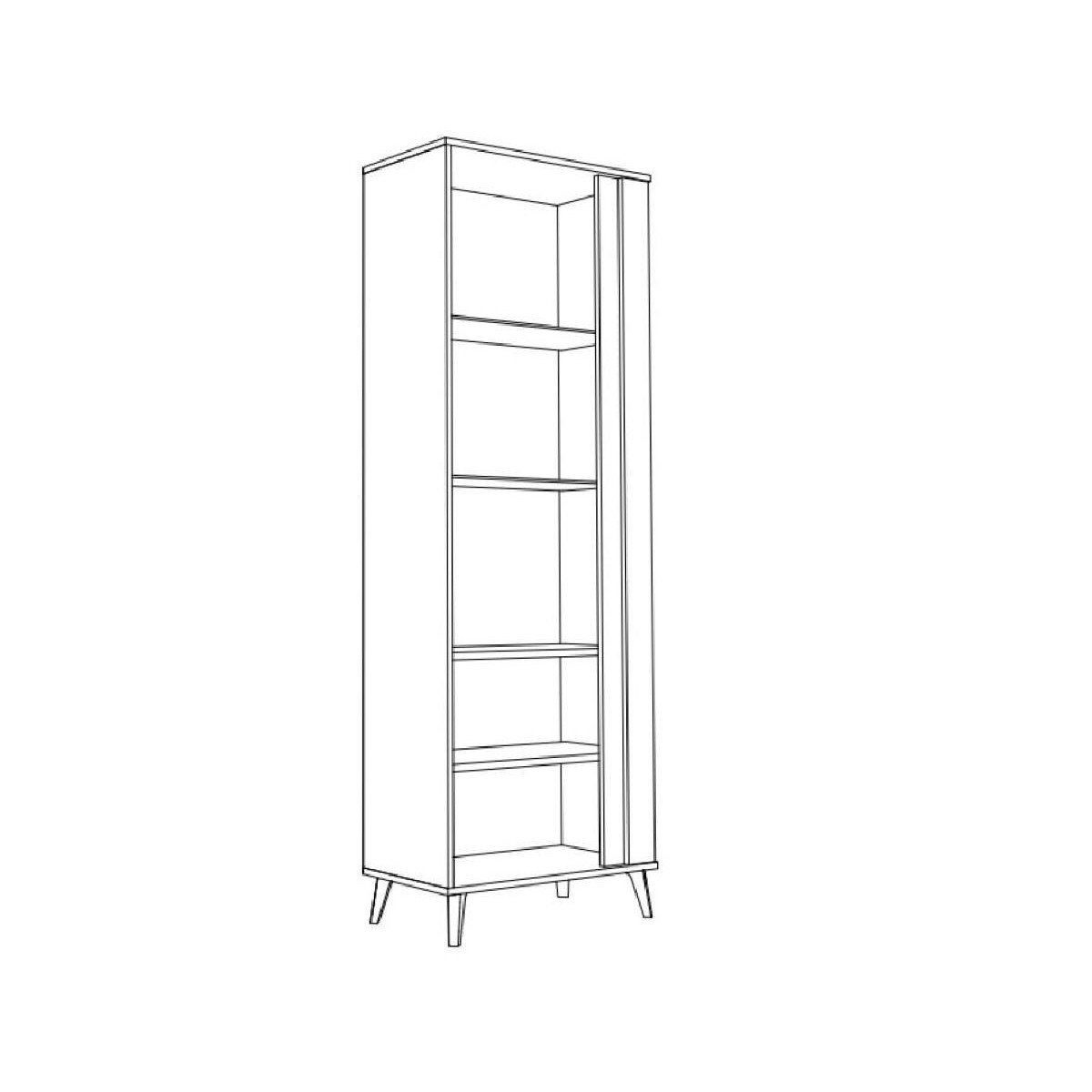 Βιτρίνα ψηλή PORTO artisan/ λευκό 66,2x35x187