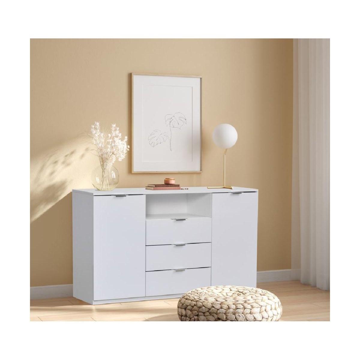 Μπουφές κομότα ELEGANCE 150 λευκό γυαλιστερό 149,5x40x80