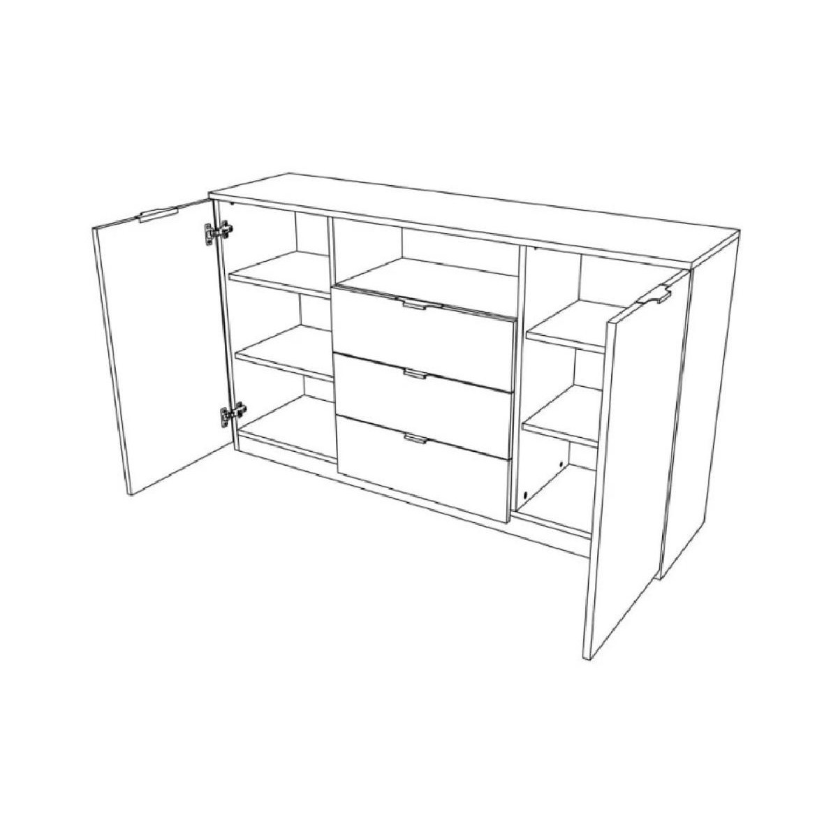 Μπουφές κομότα ELEGANCE 150 λευκό γυαλιστερό 149,5x40x80