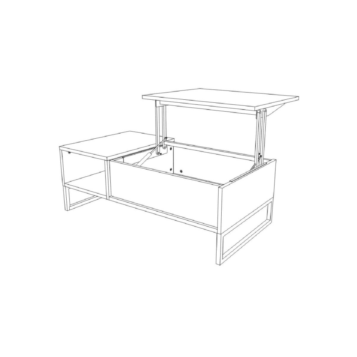 Τραπέζι σαλονιού με σερβιτόρο PEGAZ artisan/ γκρι 105x55x38