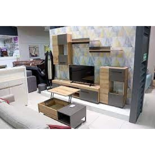 Τραπέζι σαλονιού με σερβιτόρο PEGAZ artisan/ γκρι 105x55x38