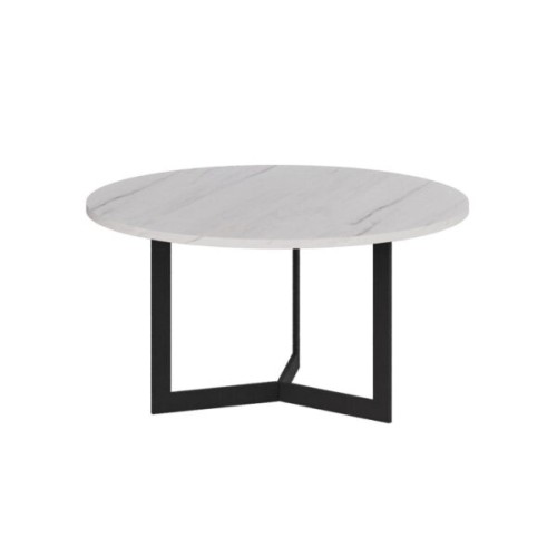 Τραπέζι σαλονιού SATURN Φ80 λευκό μάρμαρο 80x42