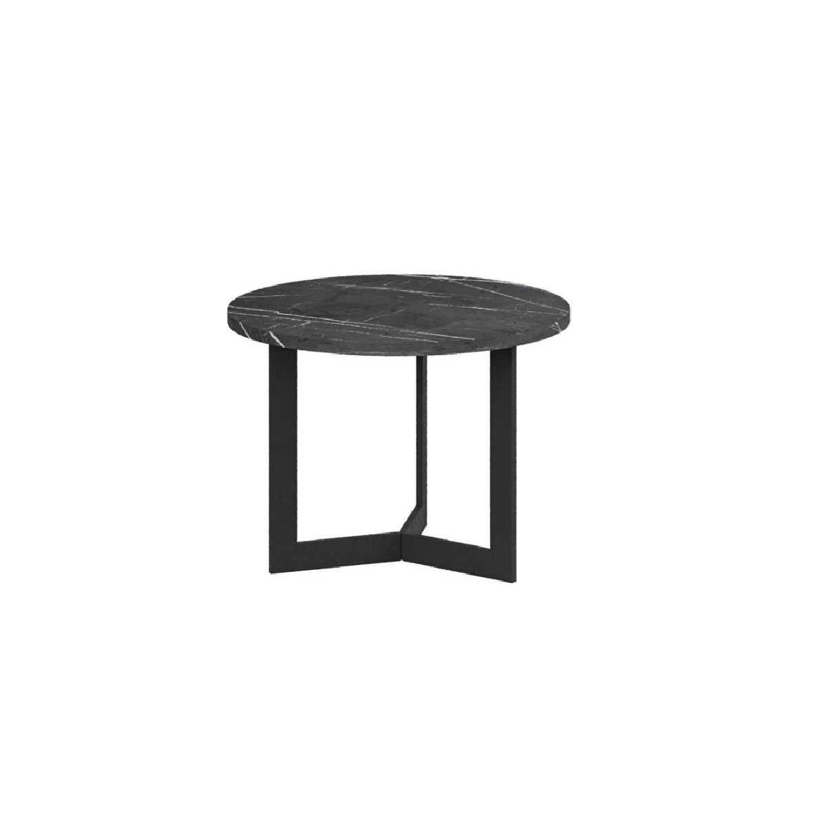 Τραπέζι σαλονιού SATURN Φ50 μαύρο μάρμαρο 50x37