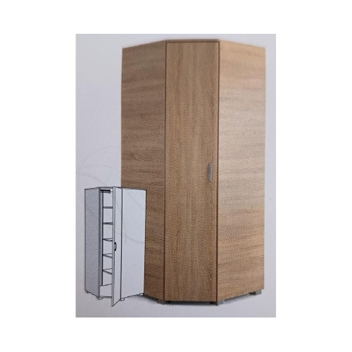 Ανοιγόμενη γωνιακή ντουλάπα τύπου φυσούνα MILANO δρυς 85x57x205