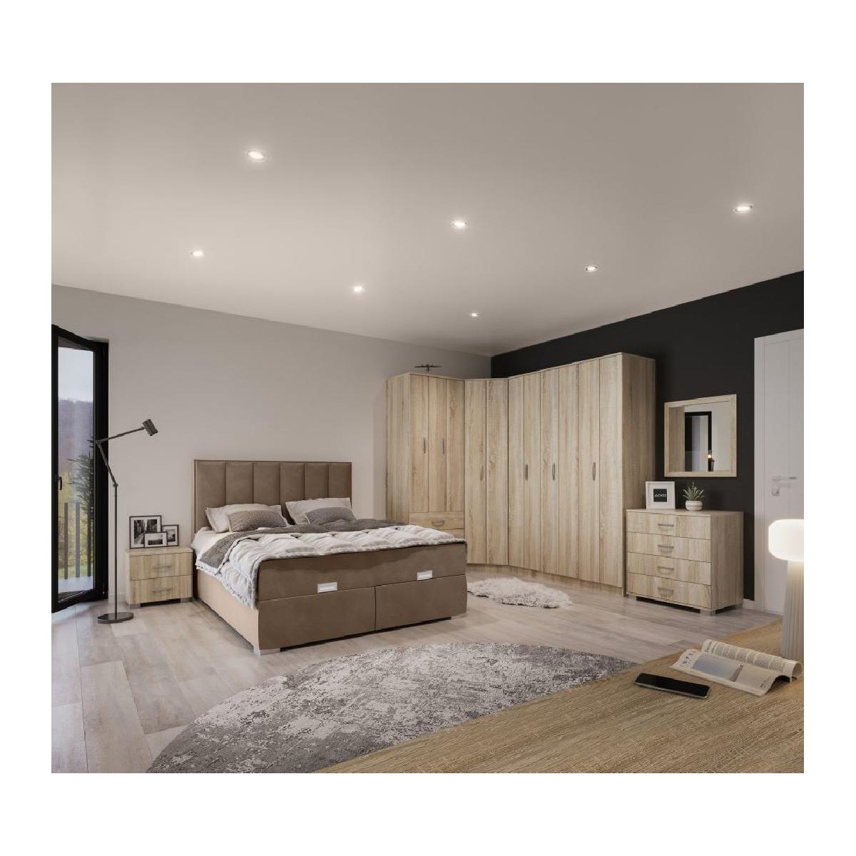 Ανοιγόμενη ντουλάπα τύπου φυσούνα FORTUNA F2 δρυς 100x52x222