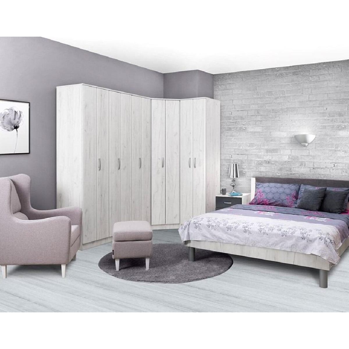 Ανοιγόμενη ντουλάπα τύπου φυσούνα FORTUNA F2 δρυς πάγου 100x52x222