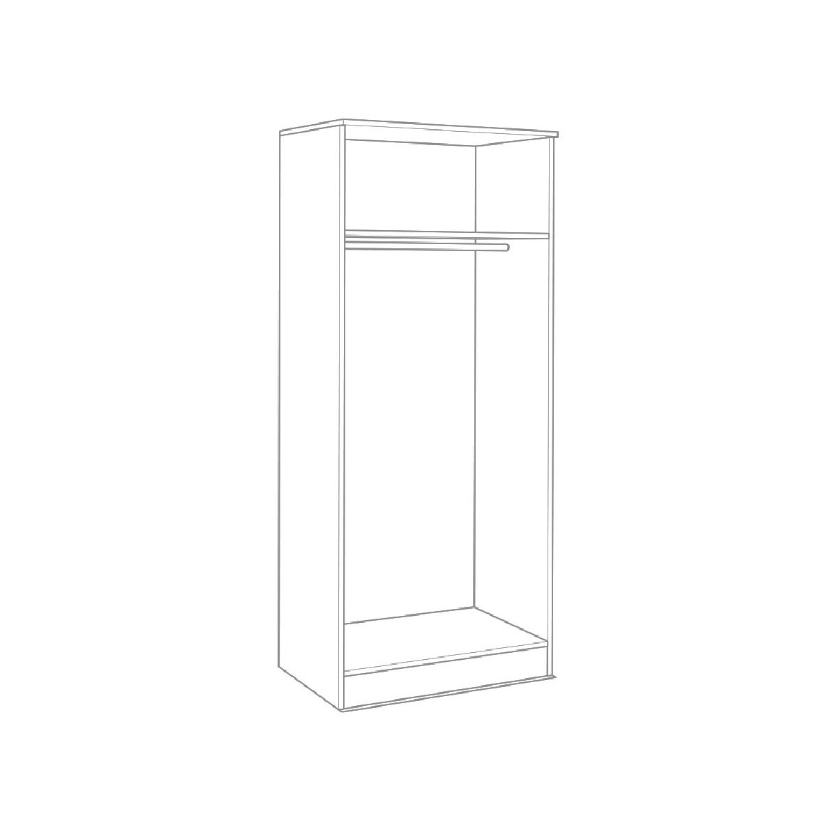 Δίφυλλη ντουλάπα Iva 2K Δρυς 82x53x200