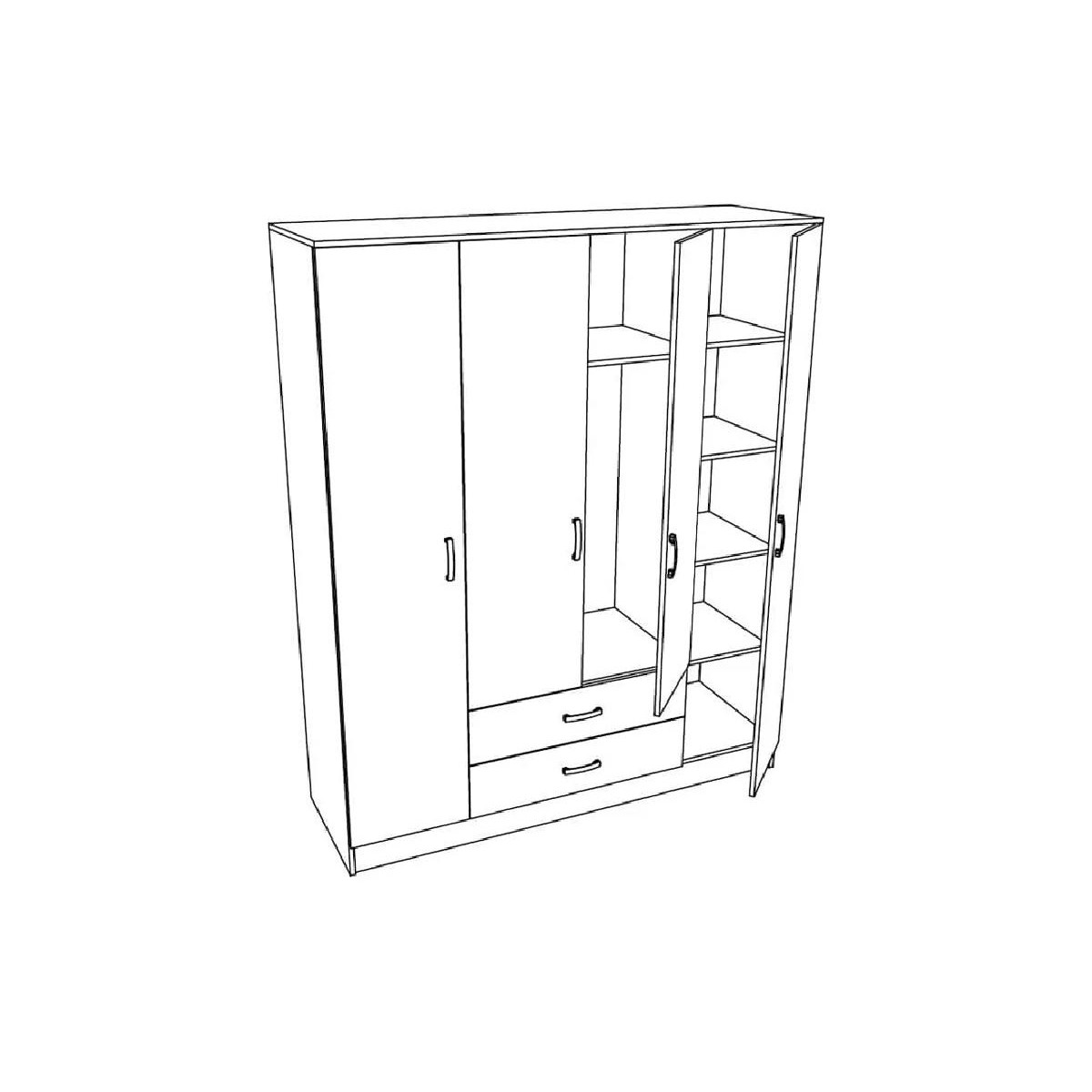 Ανοιγόμενη ντουλάπα με 2 συρτάρια IVA 4K2F artisan/ γκρι 163,5x53x200 Ανοιγόμενη ντουλάπα με 2 συρτάρια IVA 4K2F artisan/ γκρι 163,5x53x200