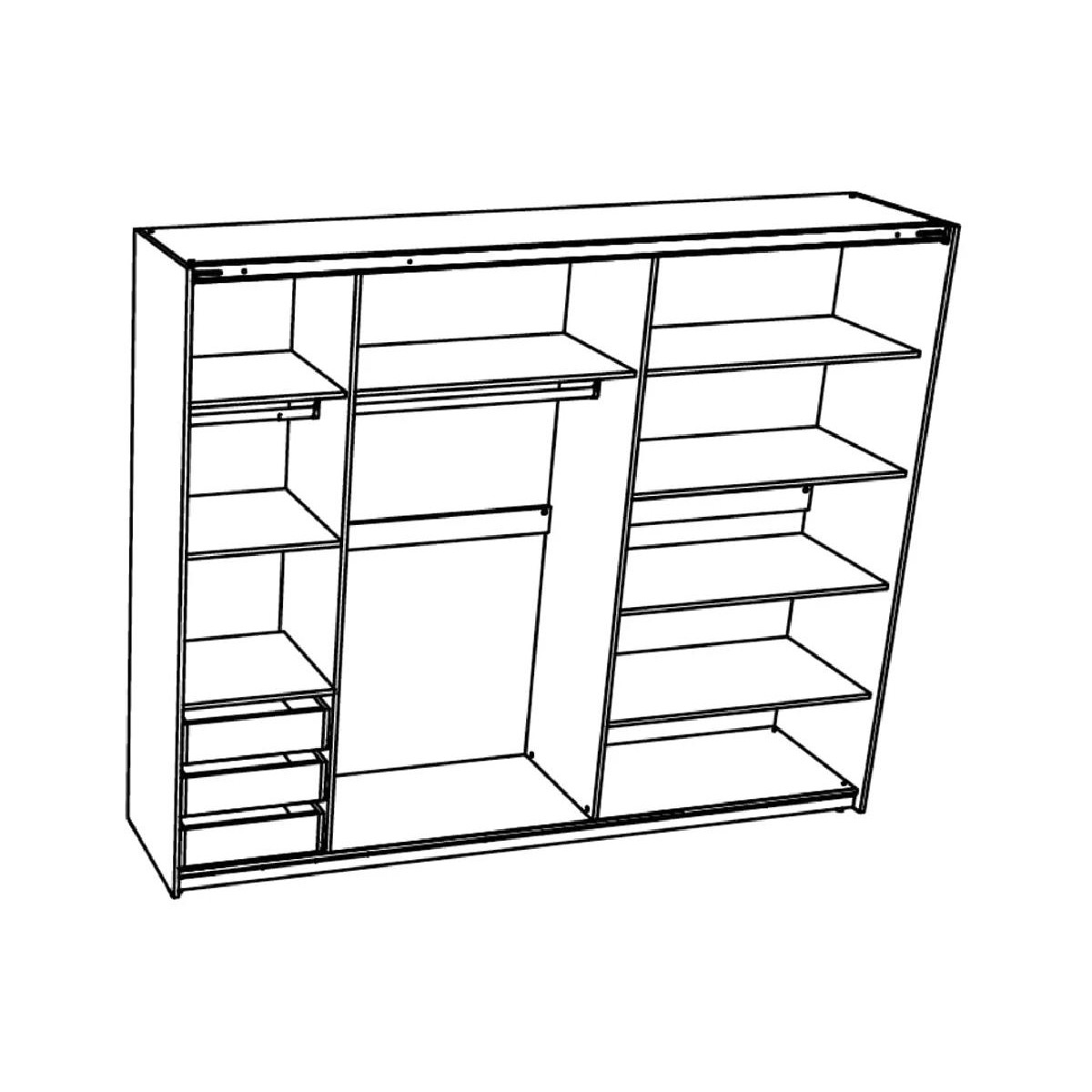 Συρόμενη ντουλάπα με μηχανισμό βαρέως τύπου ELEGANCE 270 λευκό γυαλιστερό 269x64x221,5 Συρόμενη ντουλάπα με μηχανισμό βαρέως τύπου ELEGANCE 270 λευκό γυαλιστερό 269x64x221,5