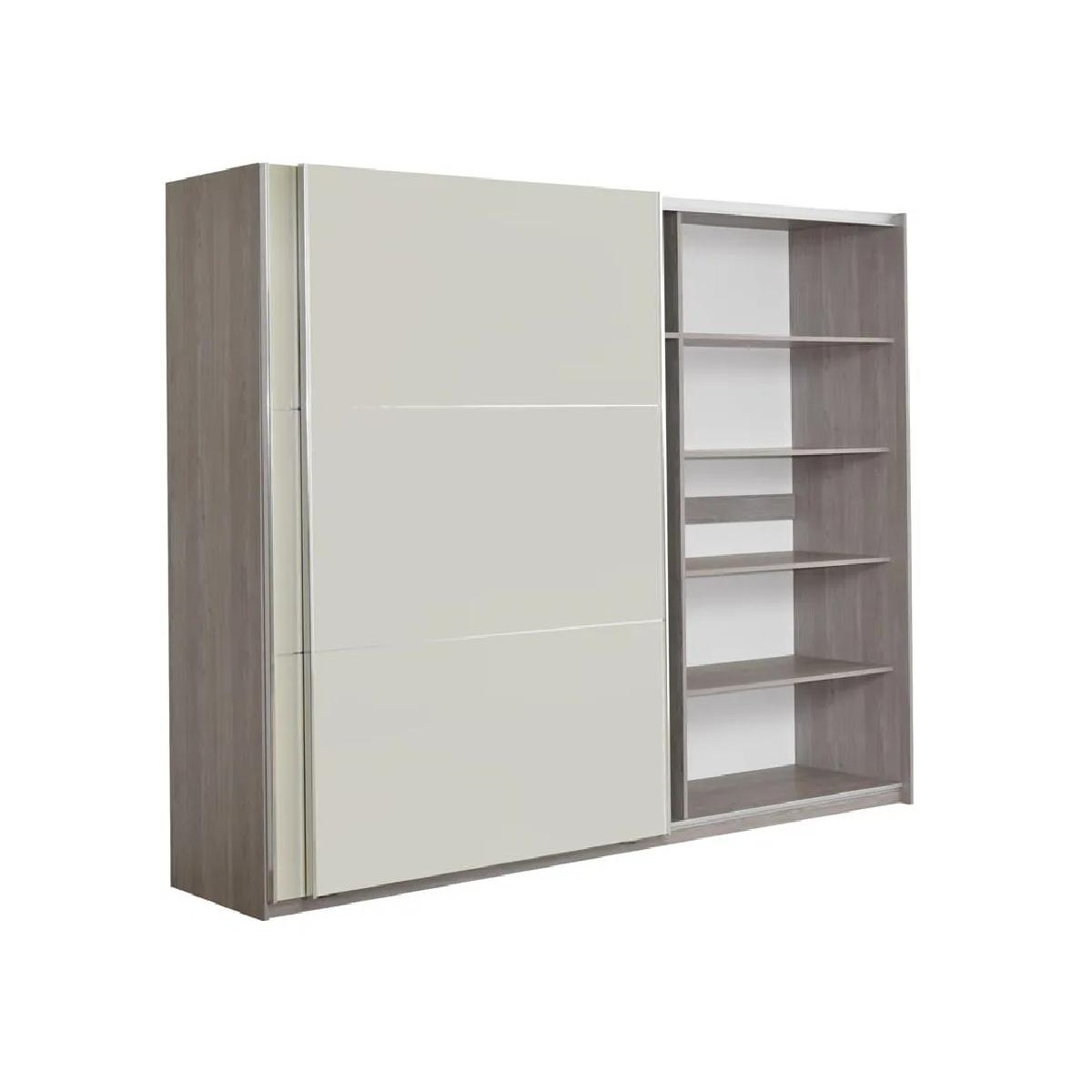 Συρόμενη ντουλάπα με μηχανισμό βαρέως τύπου ELEGANCE 270 nordic δρυς/ άμμου γυαλιστερό 269x64x221,5