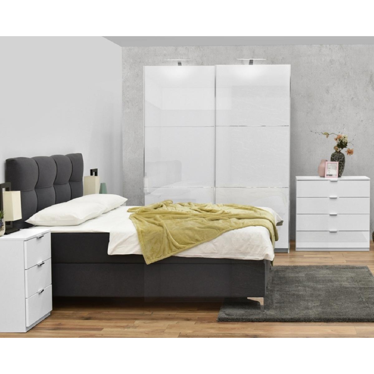 Συρόμενη ντουλάπα με μηχανισμό βαρέως τύπου ELEGANCE 180 λευκό γυαλιστερό 179x64x221,5 Συρόμενη ντουλάπα με μηχανισμό βαρέως τύπου ELEGANCE 180 λευκό γυαλιστερό 179x64x221,5