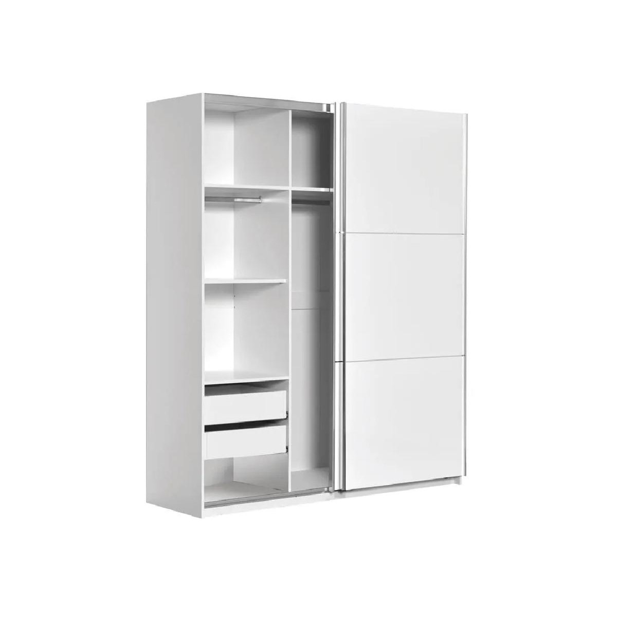 Συρόμενη ντουλάπα με μηχανισμό βαρέως τύπου ELEGANCE 180 λευκό γυαλιστερό 179x64x221,5 Συρόμενη ντουλάπα με μηχανισμό βαρέως τύπου ELEGANCE 180 λευκό γυαλιστερό 179x64x221,5