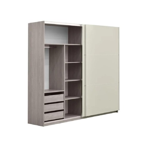 Συρόμενη ντουλάπα με μηχανισμό βαρέως τύπου ELEGANCE 230 nordic δρυς/ άμμου γυαλιστερό 229x64x221,5