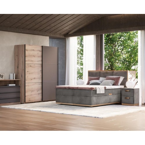 Συρόμενη ντουλάπα με μηχανισμό βαρέως τύπου AP 180 artisan/ γκρι 179x64x221,5