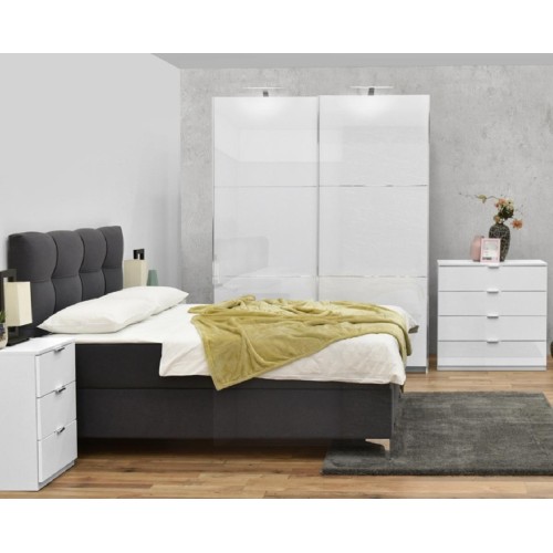 Συρταριέρα ELEGANCE 4F λευκό γυαλιστερό 90x48x87