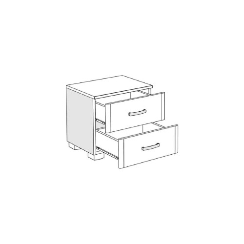 Κομοδίνο με 2 συρτάρια MATIS 2F λευκό 49x38x45,5