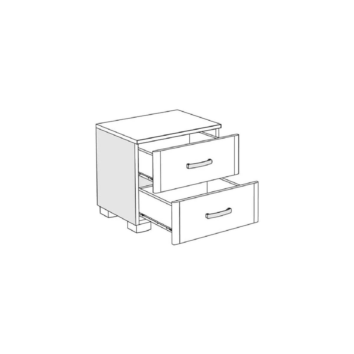 Κομοδίνο με 2 συρτάρια MATIS 2F δρυς 49x38x45,5