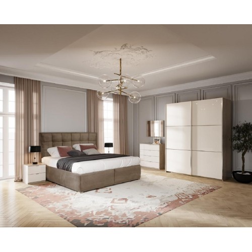 Συρταριέρα ELEGANCE 4F nordic δρυς/ άμμου γυαλιστερό 90x48x87