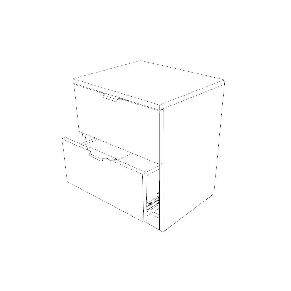 Κομοδίνο με 2 συρτάρια ELEGANCE 2F λευκό γυαλιστερό 45x38x46,5