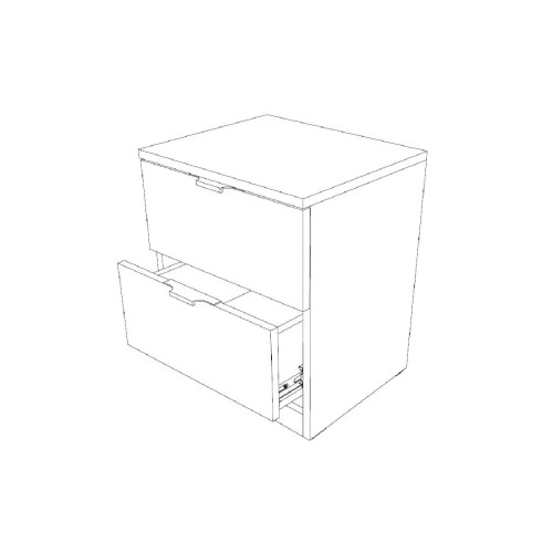 Κομοδίνο με 2 συρτάρια ELEGANCE 2F λευκό γυαλιστερό 45x38x46,5