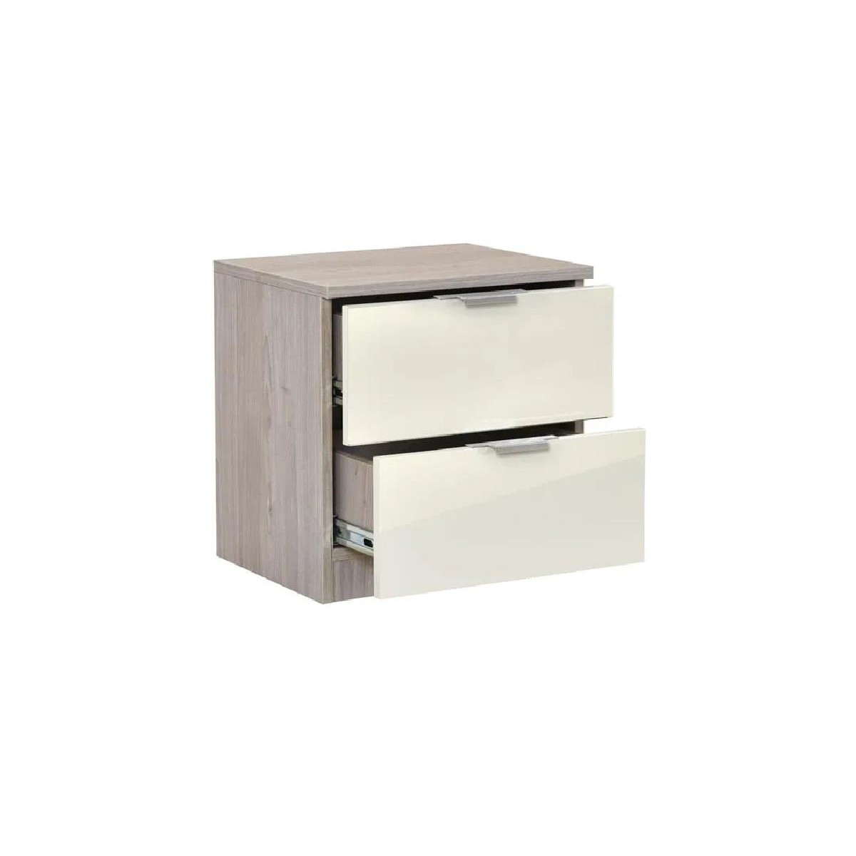 Κομοδίνο με 2 συρτάρια ELEGANCE 2F nordic δρυς/ άμμου γυαλιστερό 45x38x46,5