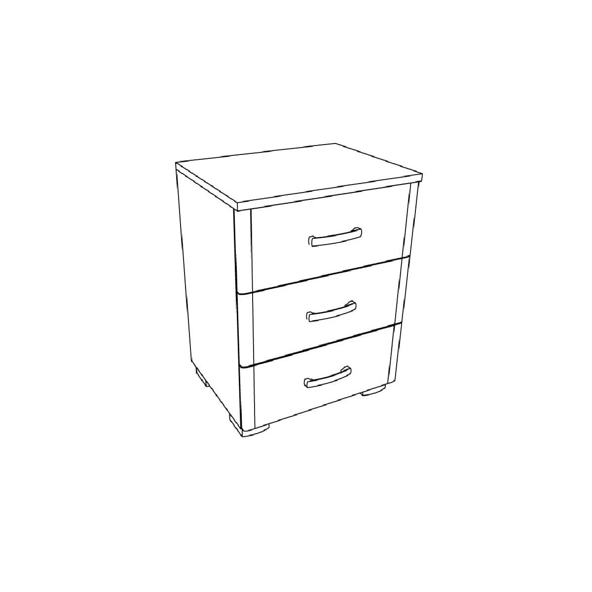 Κομοδίνο με 3 συρτάρια MATIS 3F δρυς 49x38x65